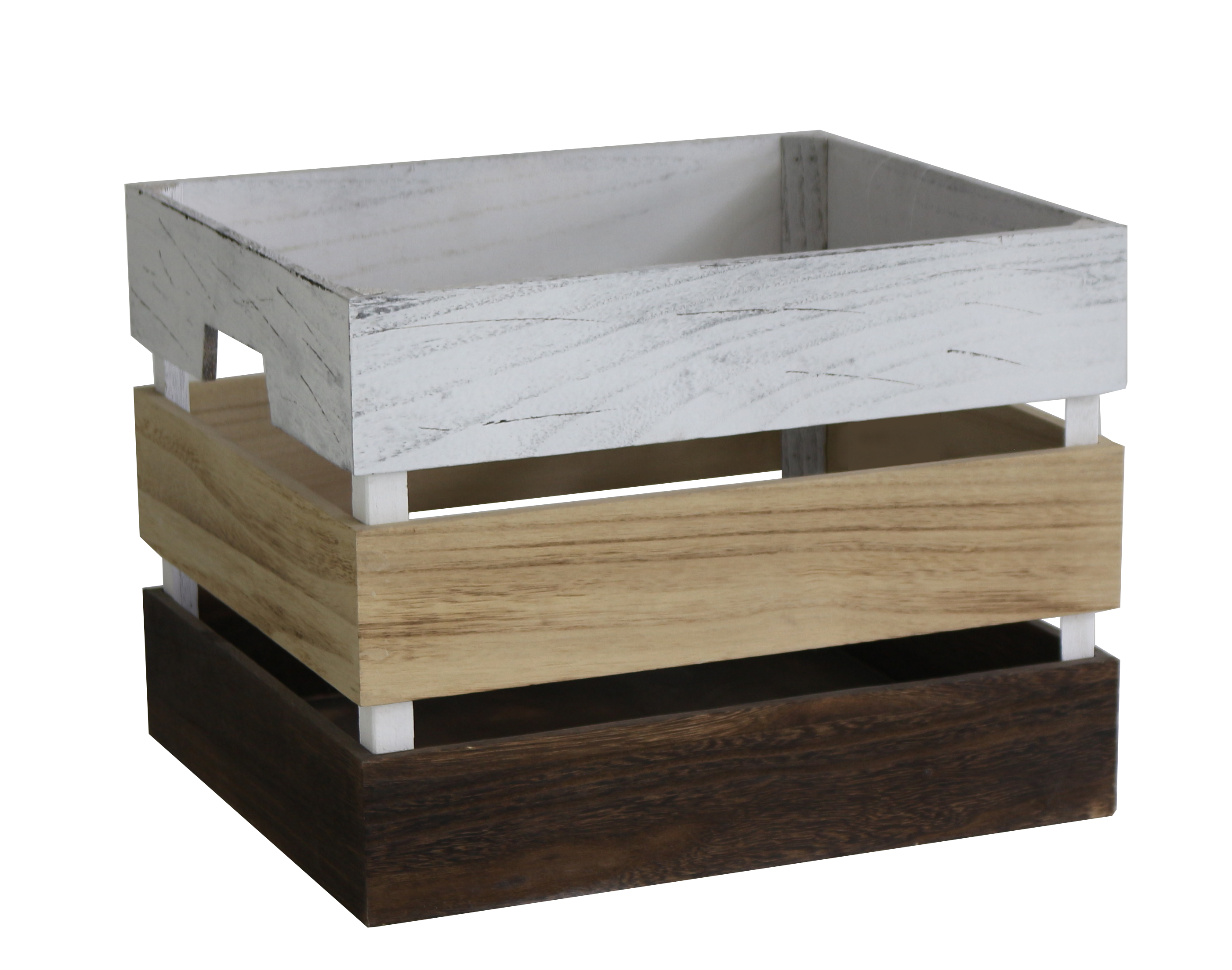three tone wooden crate