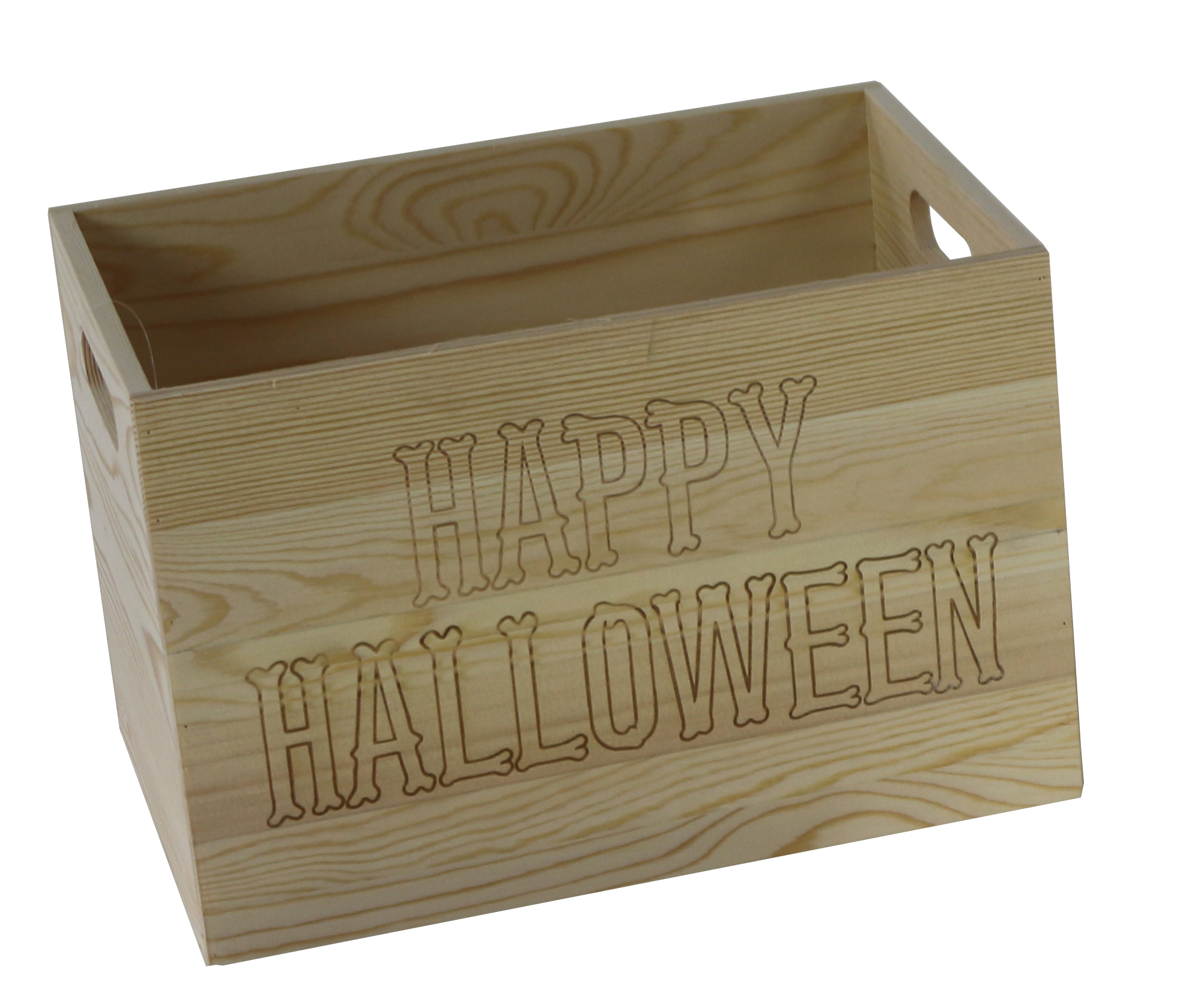 pine wood crate with laser cut front